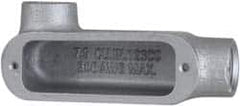 Cooper Crouse-Hinds - Form 5, LL Body, 1-1/4" Trade, Rigid Malleable Iron Conduit Body - Oval, 8.12" OAL, 32 cc Capacity, Gray - Americas Industrial Supply