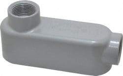 Cooper Crouse-Hinds - Form 5, LB Body, 3/4" Trade, IMC, Rigid Aluminum Conduit Body - Oval/Rectangle, 4.97" OAL, 7.3 cc Capacity, Silver - Americas Industrial Supply