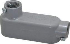 Cooper Crouse-Hinds - Form 5, LB Body, 3/4" Trade, EMT, IMC, Rigid Aluminum Conduit Body - Rectangle, 4.97" OAL, 7.3 cc Capacity, Gray - Americas Industrial Supply