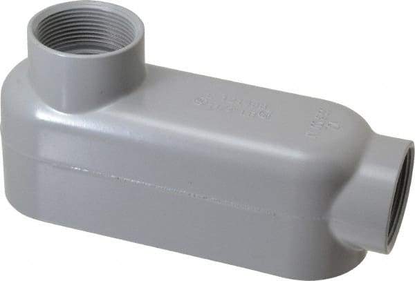 Cooper Crouse-Hinds - Form 5, LB Body, 1-1/2" Trade, IMC, Rigid Aluminum Conduit Body - Oval/Rectangle, 7.81" OAL, 33.8 cc Capacity, Silver - Americas Industrial Supply