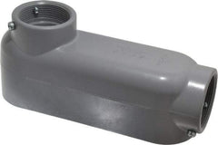 Cooper Crouse-Hinds - Form 5, LB Body, 2" Trade, EMT, IMC, Rigid Aluminum Conduit Body - Rectangle, 10.2" OAL, 71.2 cc Capacity, Gray - Americas Industrial Supply