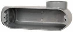 Cooper Crouse-Hinds - Form 5, LR Body, 2" Trade, IMC, Rigid Aluminum Conduit Body - Oval/Rectangle, 9.88" OAL, 69.7 cc Capacity, Silver - Americas Industrial Supply