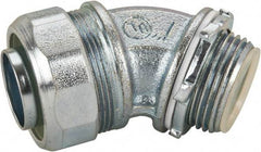 Cooper Crouse-Hinds - 1" Trade, Malleable Iron Threaded Angled Liquidtight Conduit Connector - Insulated - Americas Industrial Supply