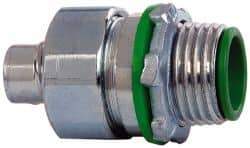 Cooper Crouse-Hinds - 3/8" Trade, Steel Threaded Straight Liquidtight Conduit Connector - Insulated - Americas Industrial Supply