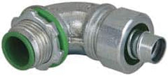 Cooper Crouse-Hinds - 3/8" Trade, Malleable Iron Threaded Angled Liquidtight Conduit Connector - Insulated - Americas Industrial Supply