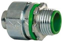 Cooper Crouse-Hinds - 1/2" Trade, Steel Threaded Straight Liquidtight Conduit Connector - Insulated - Americas Industrial Supply