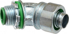 Cooper Crouse-Hinds - 1/2" Trade, Malleable Iron Threaded Angled Liquidtight Conduit Connector - Insulated - Americas Industrial Supply