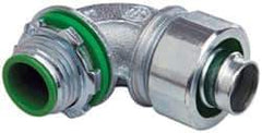 Cooper Crouse-Hinds - 1/2" Trade, Malleable Iron Threaded Angled Liquidtight Conduit Connector - Insulated - Americas Industrial Supply