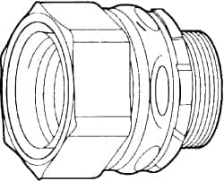 Cooper Crouse-Hinds - 2-1/2" Trade, Malleable Iron Threaded Straight Liquidtight Conduit Connector - Noninsulated - Americas Industrial Supply