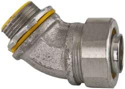 Cooper Crouse-Hinds - 1" Trade, Malleable Iron Threaded Angled Liquidtight Conduit Connector - Insulated - Americas Industrial Supply