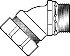 Cooper Crouse-Hinds - 1" Trade, Malleable Iron Threaded Angled Liquidtight Conduit Connector - Noninsulated - Americas Industrial Supply