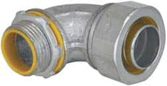 Cooper Crouse-Hinds - 1" Trade, Malleable Iron Threaded Angled Liquidtight Conduit Connector - Insulated - Americas Industrial Supply