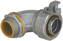 Cooper Crouse-Hinds - 1" Trade, Malleable Iron Threaded Angled Liquidtight Conduit Connector - Insulated - Americas Industrial Supply