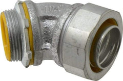 Cooper Crouse-Hinds - 1-1/4" Trade, Malleable Iron Threaded Angled Liquidtight Conduit Connector - Insulated - Americas Industrial Supply