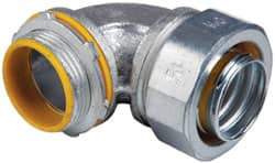 Cooper Crouse-Hinds - 1-1/4" Trade, Malleable Iron Threaded Angled Liquidtight Conduit Connector - Insulated - Americas Industrial Supply