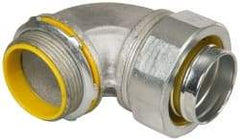 Cooper Crouse-Hinds - 1-1/2" Trade, Malleable Iron Threaded Angled Liquidtight Conduit Connector - Insulated - Americas Industrial Supply