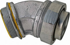 Cooper Crouse-Hinds - 2" Trade, Malleable Iron Threaded Angled Liquidtight Conduit Connector - Insulated - Americas Industrial Supply