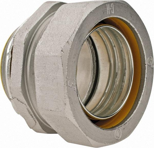 Cooper Crouse-Hinds - 3" Trade, Malleable Iron Threaded Straight Liquidtight Conduit Connector - Insulated - Americas Industrial Supply