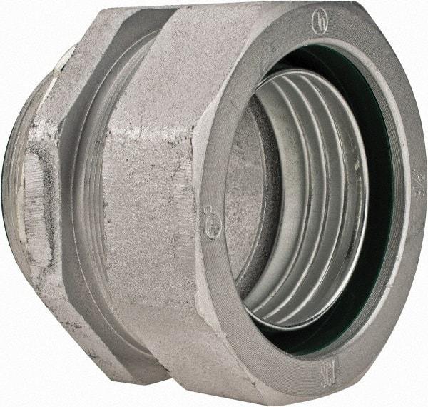 Cooper Crouse-Hinds - 3-1/2" Trade, Malleable Iron Threaded Straight Liquidtight Conduit Connector - Insulated - Americas Industrial Supply