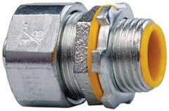 Cooper Crouse-Hinds - 3/8" Trade, Malleable Iron Threaded Straight Liquidtight Conduit Connector - Insulated - Americas Industrial Supply