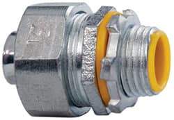 Cooper Crouse-Hinds - 1/2" Trade, Malleable Iron Threaded Straight Liquidtight Conduit Connector - Insulated - Americas Industrial Supply