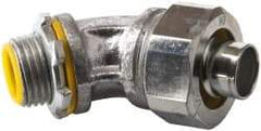 Cooper Crouse-Hinds - 1/2" Trade, Malleable Iron Threaded Angled Liquidtight Conduit Connector - Insulated - Americas Industrial Supply