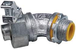 Cooper Crouse-Hinds - 1/2" Trade, Malleable Iron Threaded Angled Liquidtight Conduit Connector - Insulated - Americas Industrial Supply