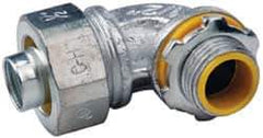 Cooper Crouse-Hinds - 1/2" Trade, Malleable Iron Threaded Angled Liquidtight Conduit Connector - Insulated - Americas Industrial Supply