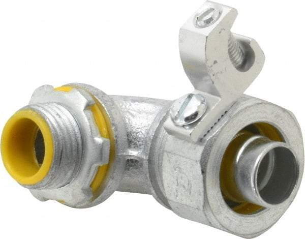 Cooper Crouse-Hinds - 1/2" Trade, Malleable Iron Threaded Angled Liquidtight Conduit Connector - Insulated - Americas Industrial Supply