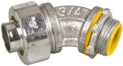 Cooper Crouse-Hinds - 3/4" Trade, Malleable Iron Threaded Angled Liquidtight Conduit Connector - Insulated - Americas Industrial Supply