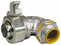 Cooper Crouse-Hinds - 3/4" Trade, Malleable Iron Threaded Angled Liquidtight Conduit Connector - Insulated - Americas Industrial Supply