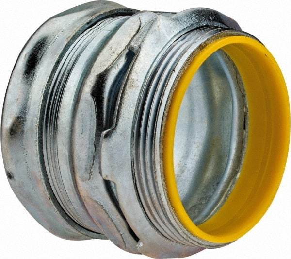 Cooper Crouse-Hinds - 2" Trade, Steel Compression Straight EMT Conduit Connector - Insulated - Americas Industrial Supply