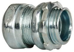 Cooper Crouse-Hinds - 1/2" Trade, Steel Compression Straight EMT Conduit Connector - Noninsulated - Americas Industrial Supply