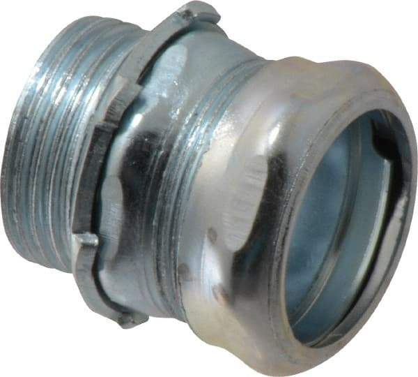 Cooper Crouse-Hinds - 1" Trade, Steel Compression Straight EMT Conduit Connector - Noninsulated - Americas Industrial Supply