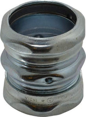 Cooper Crouse-Hinds - 1-1/2" Trade, Steel Compression EMT Conduit Coupling - Noninsulated - Americas Industrial Supply