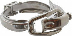 VNE - 1-1/2", Clamp Style, Sanitary Stainless Steel Pipe Hinged Clamp - Grade 304 - Americas Industrial Supply