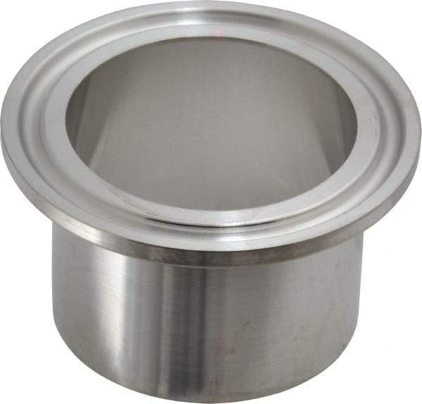 VNE - 1-1/2", Clamp Style, Sanitary Stainless Steel Pipe Welding Ferrule - Tube OD Connection, Grade 316/316L - Americas Industrial Supply