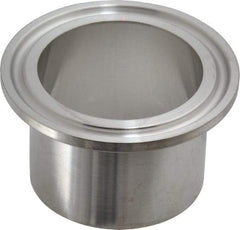 VNE - 1-1/2", Clamp Style, Sanitary Stainless Steel Pipe Welding Ferrule - Tube OD Connection, Grade 316/316L - Americas Industrial Supply