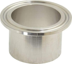 VNE - 1-1/2", Clamp Style, Sanitary Stainless Steel Pipe Welding Ferrule - Tube OD Connection, Grade 304 - Americas Industrial Supply