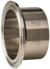 VNE - 2", Clamp Style, Sanitary Stainless Steel Pipe Welding Ferrule - Tube OD Connection, Grade 304 - Americas Industrial Supply