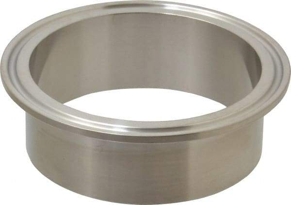 VNE - 3", Clamp Style, Sanitary Stainless Steel Pipe Welding Ferrule - Tube OD Connection, Grade 304 - Americas Industrial Supply