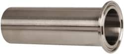 VNE - 1-1/2", Clamp Style, Sanitary Stainless Steel Pipe Tygon Hose Adapter - Tube OD Connection, Grade 304 - Americas Industrial Supply
