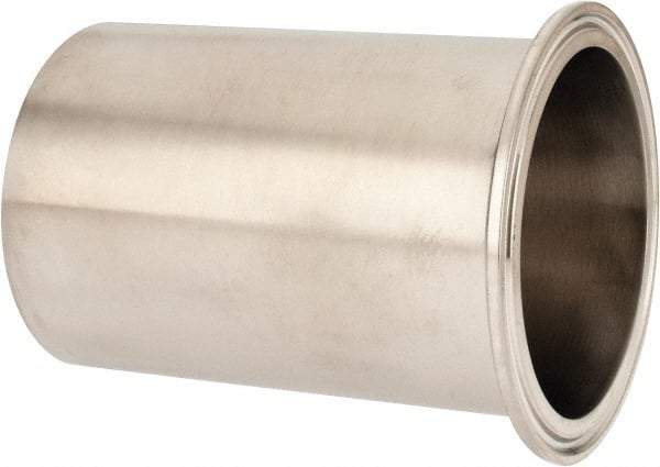VNE - 3", Clamp Style, Sanitary Stainless Steel Pipe Tygon Hose Adapter - Tube OD Connection, Grade 304 - Americas Industrial Supply