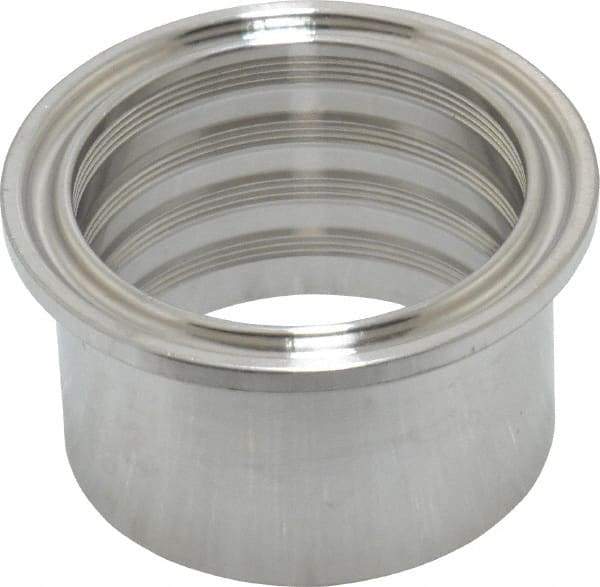VNE - 1-1/2", Clamp Style, Sanitary Stainless Steel Pipe Recessless Ferrule (Expanding) - Tube OD Connection, Grade 316/316L - Americas Industrial Supply