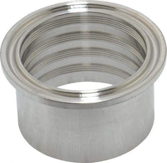 VNE - 1-1/2", Clamp Style, Sanitary Stainless Steel Pipe Recessless Ferrule (Expanding) - Tube OD Connection, Grade 316/316L - Americas Industrial Supply