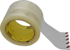 3M - 3" x 55 Yd Clear Rubber Adhesive Sealing Tape - Polypropylene Film Backing, 3.1 mil Thick, 70 Lb Tensile Strength, Series 375 - Americas Industrial Supply