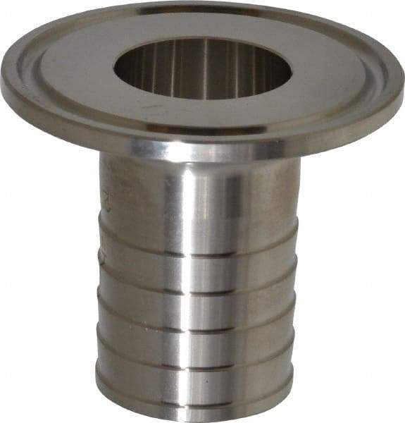 VNE - 1", Clamp Style, Sanitary Stainless Steel Pipe Rubber Hose Adapter - Tube OD Connection, Grade 304 - Americas Industrial Supply
