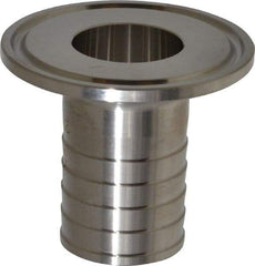 VNE - 1", Clamp Style, Sanitary Stainless Steel Pipe Rubber Hose Adapter - Tube OD Connection, Grade 304 - Americas Industrial Supply