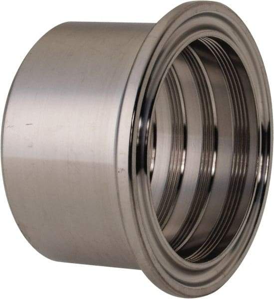 VNE - 1-1/2", Clamp Style, Sanitary Stainless Steel Pipe Recessless Ferrule (Expanding) - Tube OD Connection, Grade 304 - Americas Industrial Supply