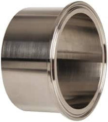 VNE - 3", Clamp Style, Sanitary Stainless Steel Pipe Tank Welding Ferrule - Tube OD Connection, Grade 316/316L - Americas Industrial Supply